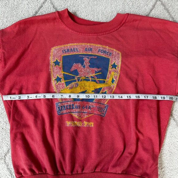 Vintage 80s Israel Air Force Graphic Apache Helicopter Sweatshirt Unisex - Picture 3 of 7
